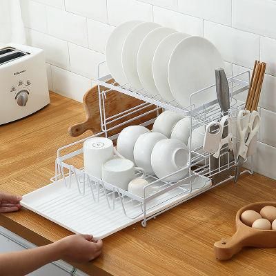 Dish Rack Kitchen Shelf Countertop Tableware Plate Chopsticks Dish Rack Floor Drain Rack to Dry Table and Chopsticks Storage Rack