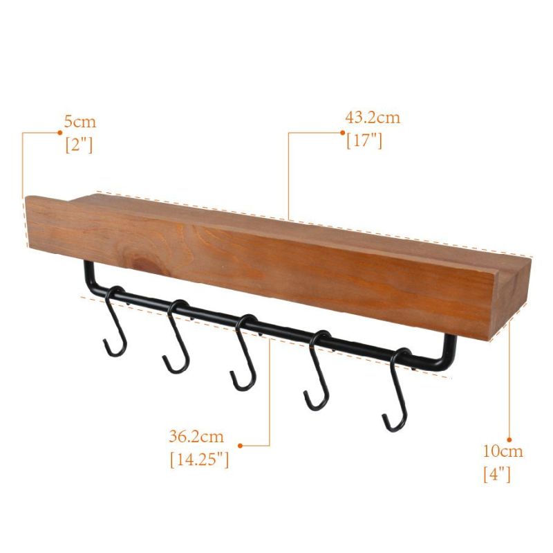 Walnut Color Modern Floating Wall Ledge Shelf for Books Pictures and Frames 17 Inch