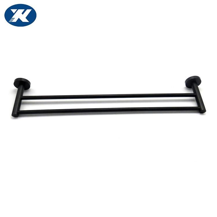 Wall Mounted Matt Black Bathroom Towel Shelf Holder Stainless Steel Shower Towel Rack