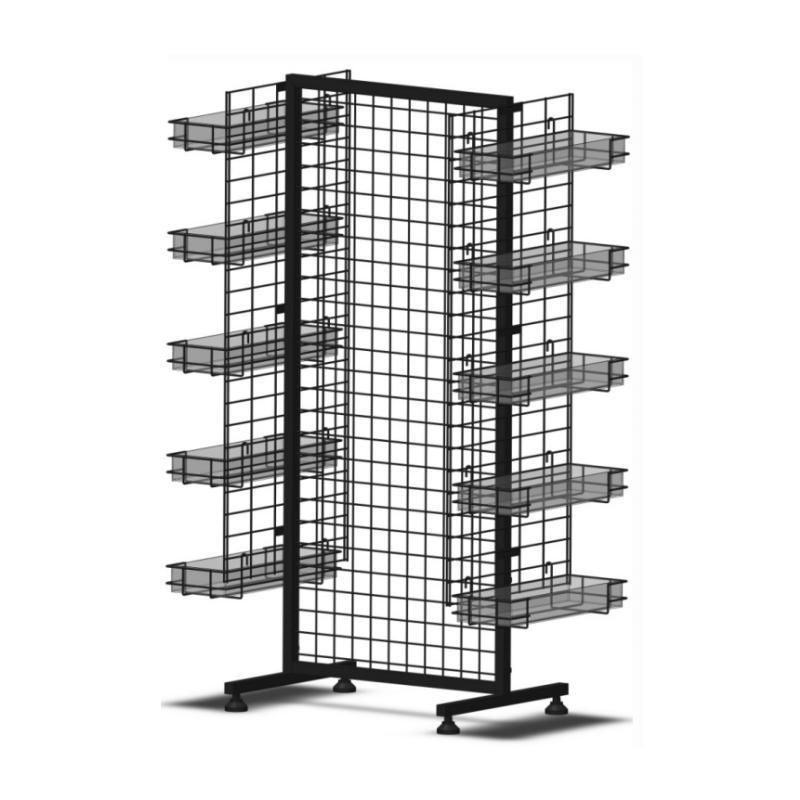 Big Size Double Sides Display Stand Rack with 10 Wire Shelf