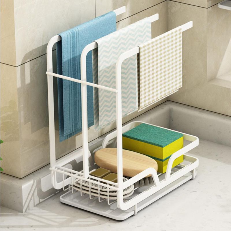 Stainless Steel Sink Drain Rack Kitchen Shelf DIY Bowl Dish Cutlery Drying Drainer Holder 2 Layer Storage Rack Kitchen Organizer