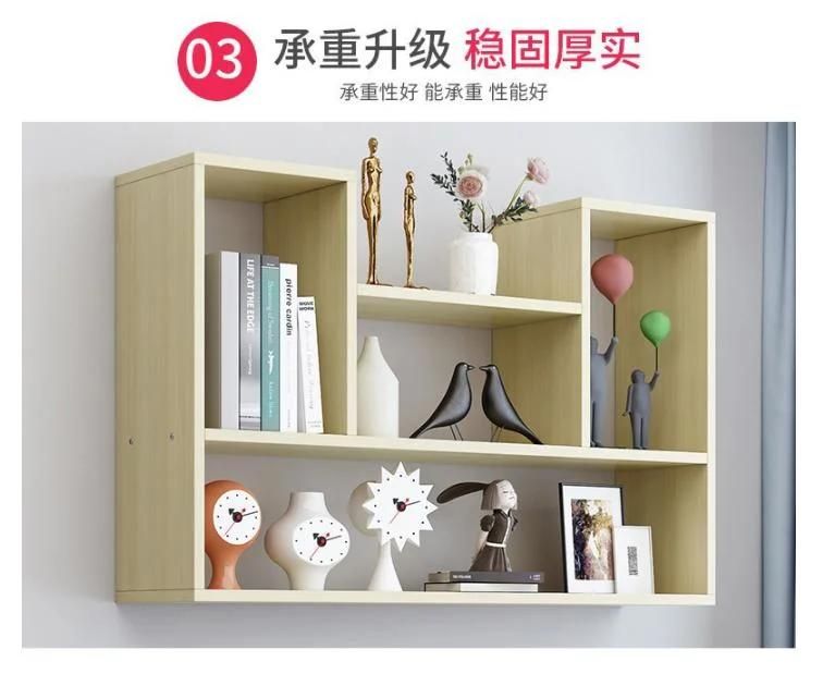 Bookshelf Wall Shelf Free Punching Simple Household Wall-Mounted Partitions Bedroom Storage Shelf Living Room Wall Decoration