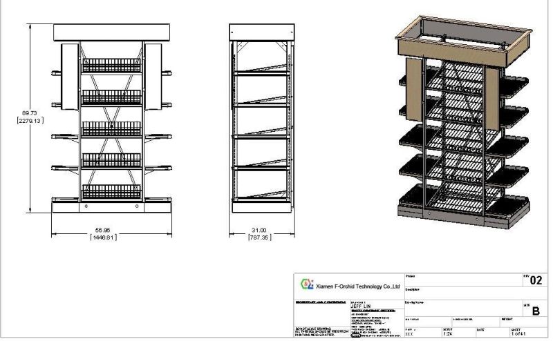 High Quality Metal Wine Gondola Rack for Retail Store