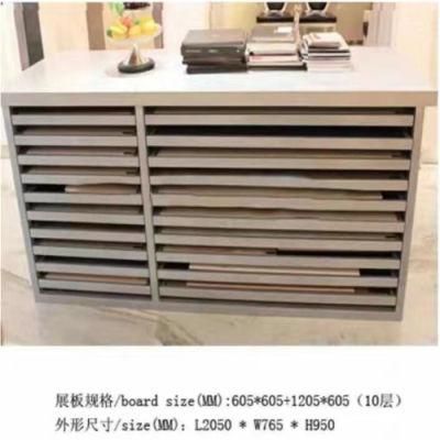 Flooring Wooden New Design Drawer-Type Sample Board Display Shelf Push-Pull Type Ceramic Tiles Quartz Stone Display Stand Rack