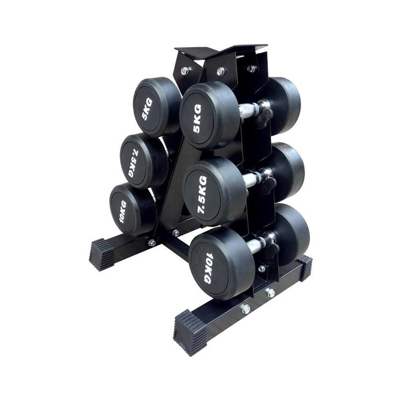 Commercial Steel Fitness Equipment Commercial Gym Household Use Black Dumbbell Storage Rack