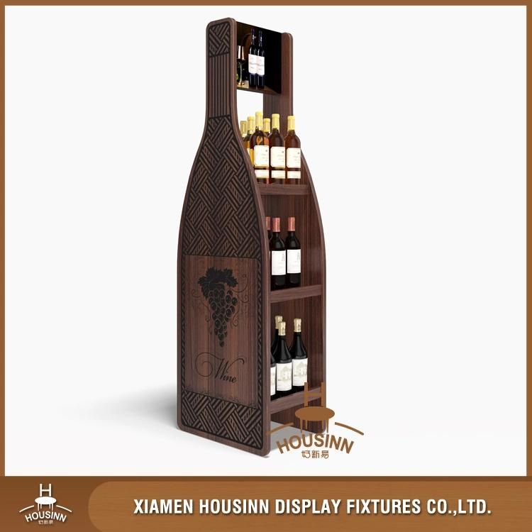 Original Design of Wines Spirits Display Stand Wood Wine Display Rack