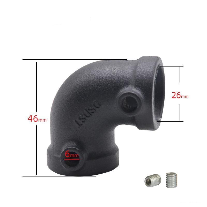 Black Aluminum Quick Release Pipe Fittings Key Clamp Fittings 90 Degree Elbow Structural Key Fittings