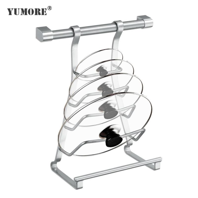 Wall Mounted Stainless Steel Low Price Adjustable 5 Layers Drain Rotatable Bottle Dish Lid Metal Corner Kitchen Pot Rack