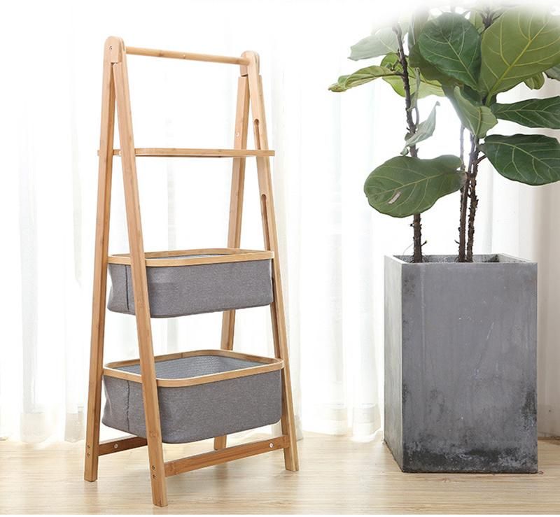3 Tier Bamboo Home Bathroom Livingroom Storage Rack Shelf Basket