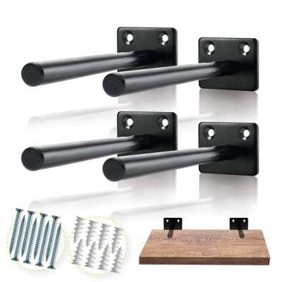 Home Decorative Storage Steel Solid Rod Floating Shelf Bracket