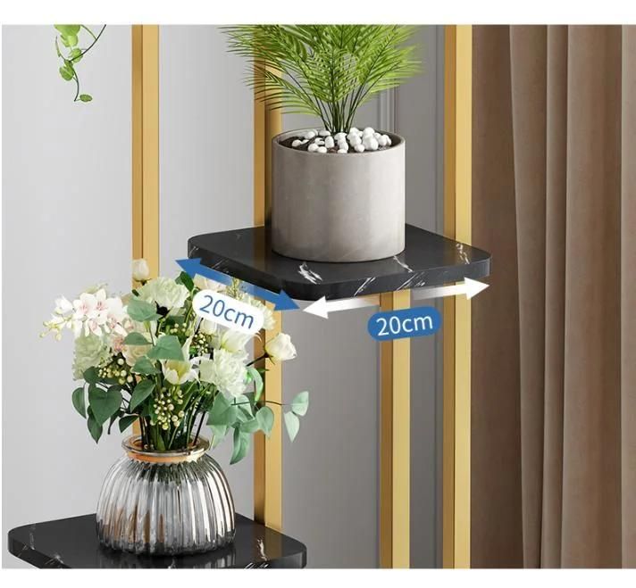 Light Luxury Flower Stand Balcony Shelf Interior Decoration Living Room Simple Flower Pot Shelf Floor-Standing Multi-Layer Green Radish Flower Stand