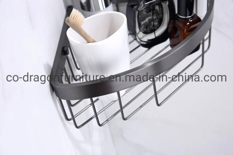 Luxury Wall Mounted Bathroom Accessories Brass Toilet Shelf Corner Basket