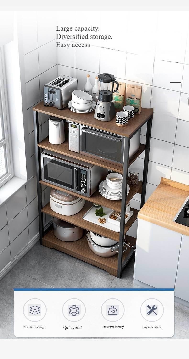 Metal Kitchen Storage Rack Multi-Layer Microwave Oven Shelf