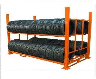 Hml Warehouse Collapsible Steel Truck Tire Storage Rack for Sale