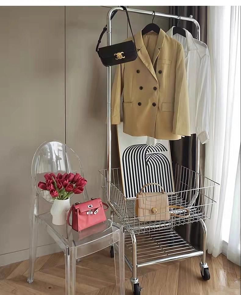 Multifunctional Sliding Clothes Coat Rack with Shelves