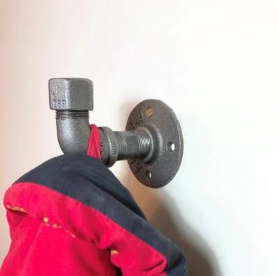 3 Hook Industrial Style Wall Mounted Pipe Coat Rack