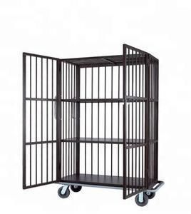 Standard Galvanized Shelf Collapsible Security Storage Table Trolley