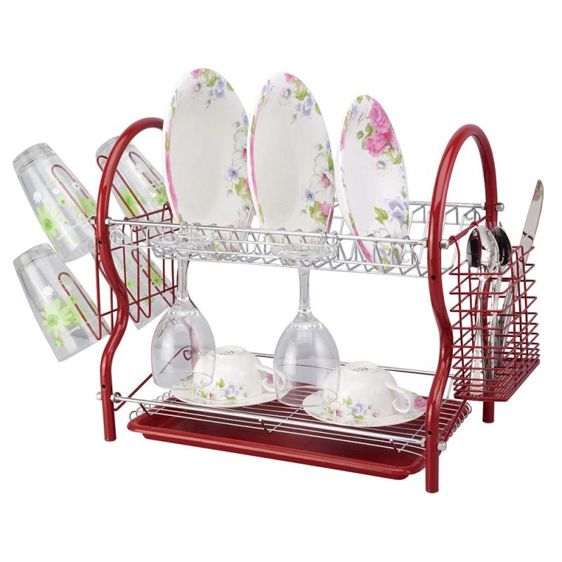 Counter Cabinet Storage Holders Wooden Kitchen Drainer Dishes Drying Rack Over The Sink