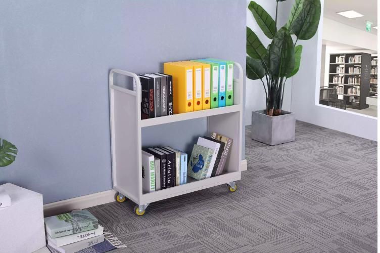 Library Office Movable Delivery Book Car Metal Book Ladder Book Shelf Tool Rack