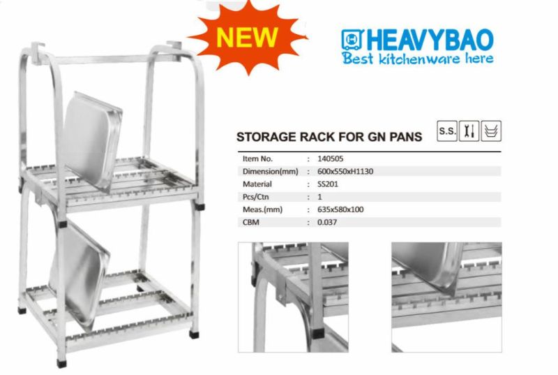 Heavybao Stainless Steel Commercial Hotel Gn Pan Storage Rack