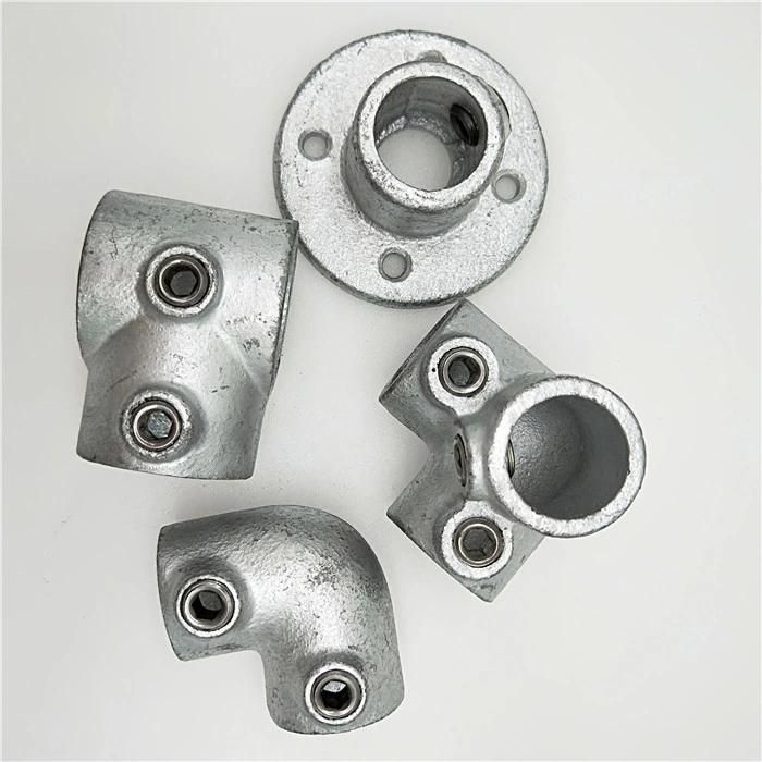 Galvanized Iron 128 3 Way 90 Elbow Key Clamp Fitting Fit for Od 48.3mm Pipe