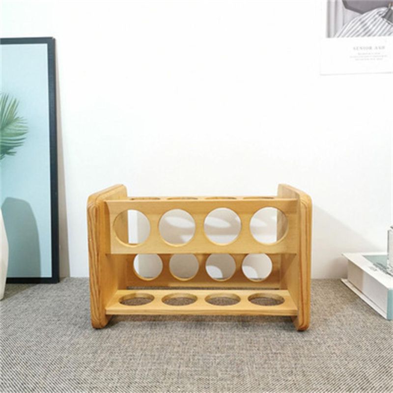 Countertop10 Bottles Wine Display Holder Bamboo Wood Storage Holder Wine Rack