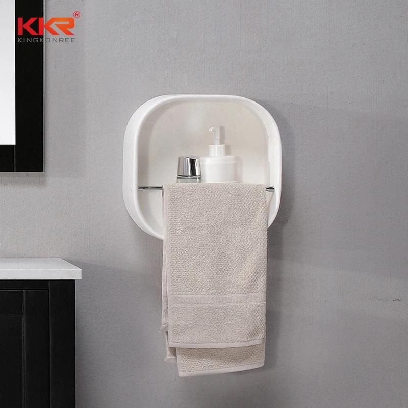 Kkr Wall Hung Artificial Stone Corner Shelf Bathroom Rack