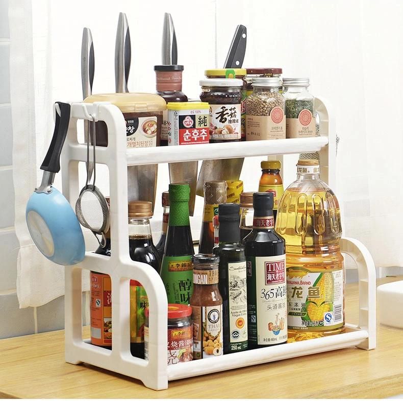 Kitchen Plastic Corner Storage Rack with Wheels