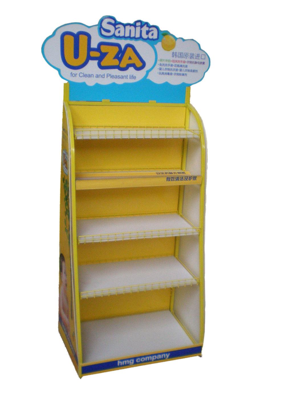 Supermarket Pop Merchandise 5 Shelves Metal Display Stand, Metal Display Racks