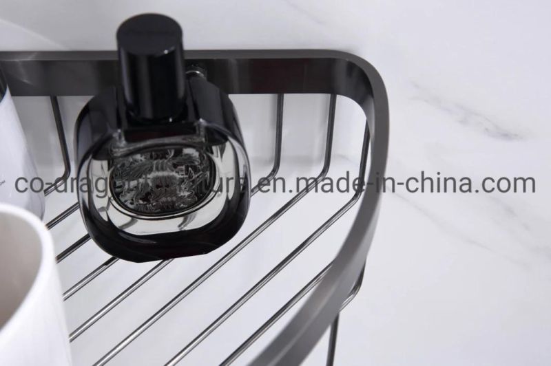 Luxury Wall Mounted Bathroom Accessories Brass Toilet Shelf Corner Basket