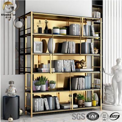 Bf0275 Living Room Furniture Kids Bookshelves Antique Vintage Industrial Stainless Steel Bookshelf Bookcase