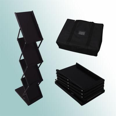 Black Color Iron Brochure Display Shelf Booklet Holder Magazine Rack