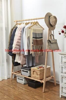 Beech Wood Stand Coat Rack Stand Hanger Foyer Furniture Natural Color Fabric Style Living Room Coat Rack Hotel Coat Rack