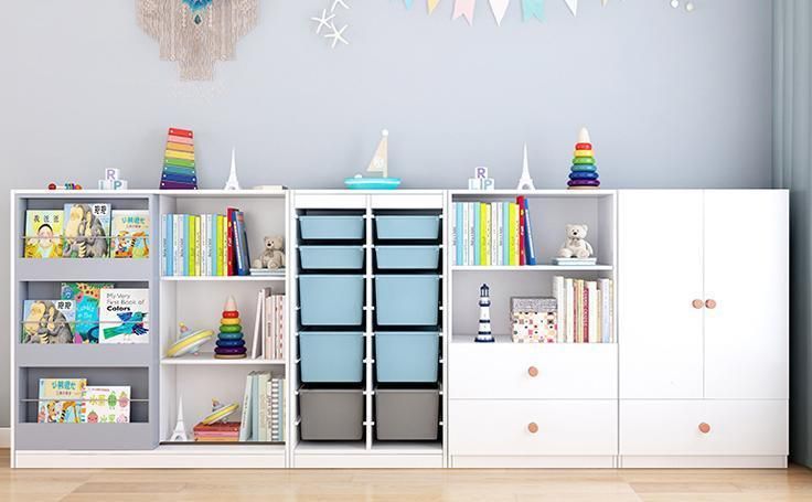 Solid Wood Children′ S Bookshelf, Floor Stand, Living Room Shelf