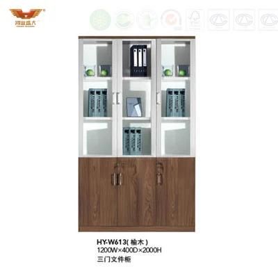 Modular Office Wooden File Cabinet Bookcase with Glass Doors (HY-W613)