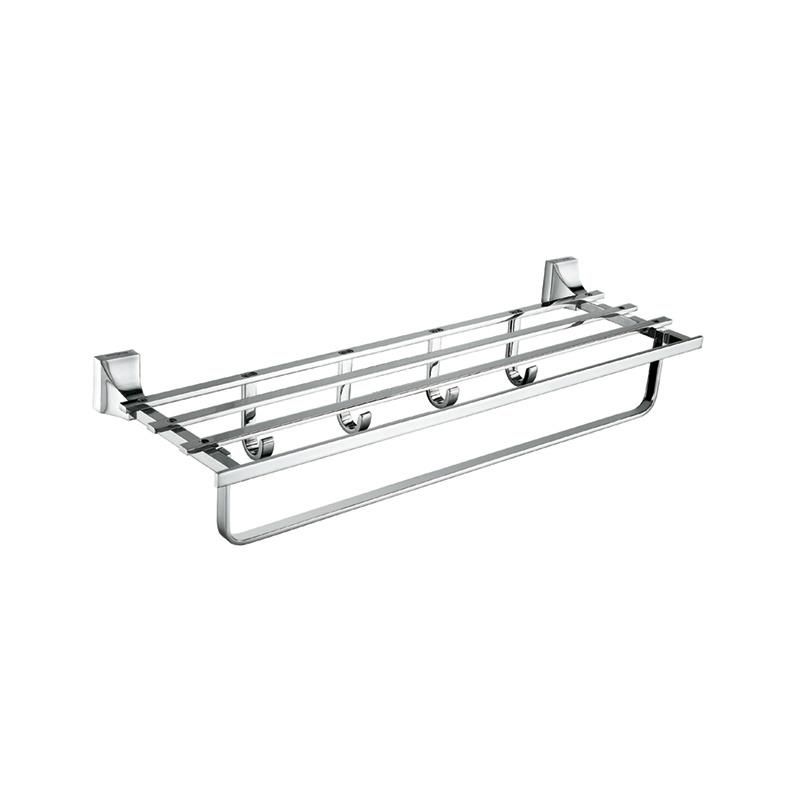 Durable Wall Mounted Brass Bathroom Towel Rack with Hook