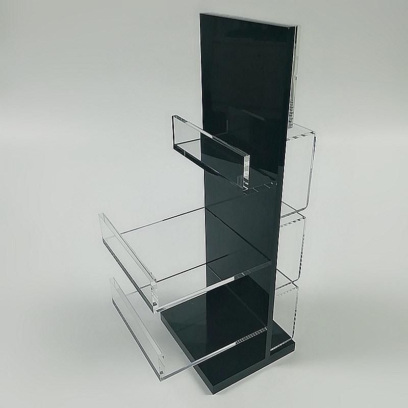 Acrylic Display Rack Black Acrylic Bank Brochure Advertising Display Stand/Acrylic Shelf