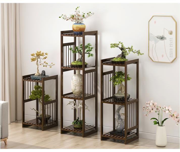 Flower Shelf Balcony Living Room Indoor Home Multi-Layer Floor Type Single Solid Wood Simple Window Sill Spider Orchid Rack