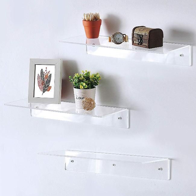 Acrylic Wall Mounted Display Stand Space Saving Storage Rack