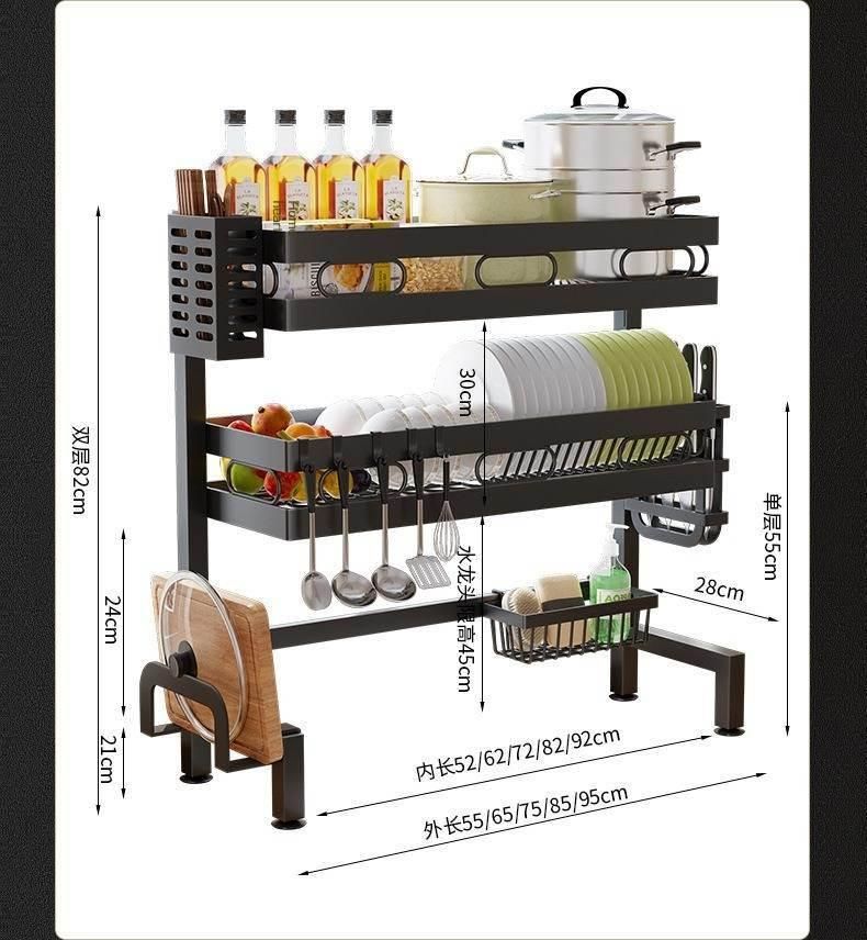 Kitchen Bowl Sink Rack Dish Drainer Rack