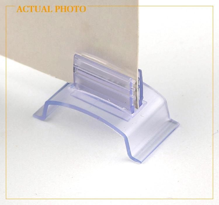 Adhesive Gripper Plastic Clear Sign Display 3m Tape Shelf Label Holder