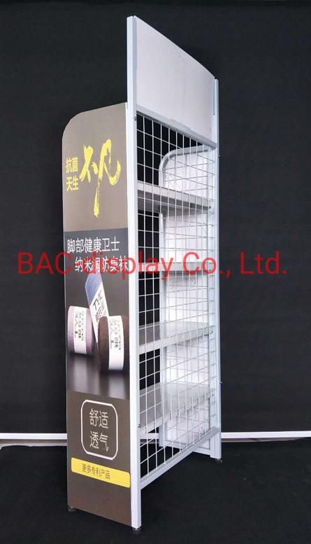 Metal Advertising Display Rack with The Clients′ Advertising Board Logo