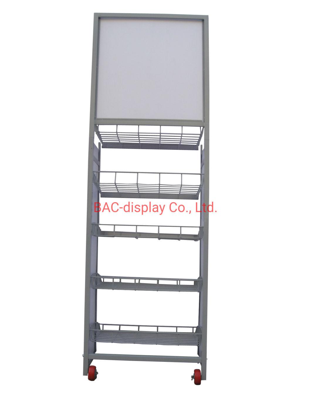 Multi-Tier Movable Food Display Shelf/Bread Display Stand/Bakery Display Rack