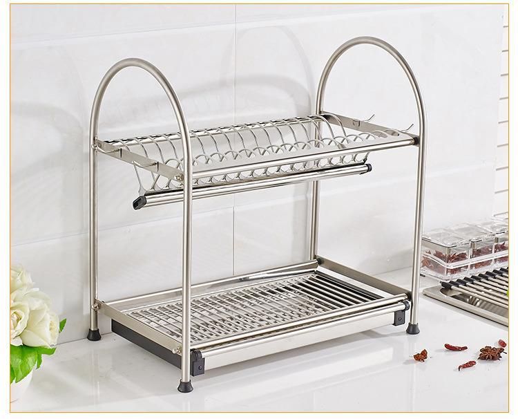 Stainless Steel Kitchen Dish Rack Bowl Rack Foldable Kitchen Rack Storage Rack