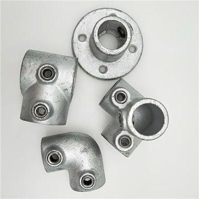 Hot DIP Galvanized Iron Pipe Fitting Key Clamp Short Tee for 33.7mm Tubes