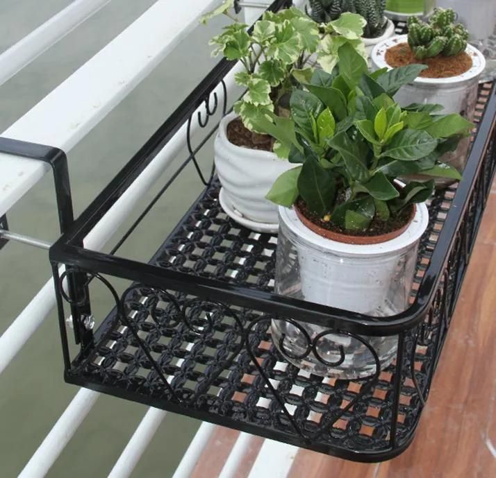 Shelf Balcony Flower Pot Rack Hanging Wrought Iron Shelf Flower Pot Hanger