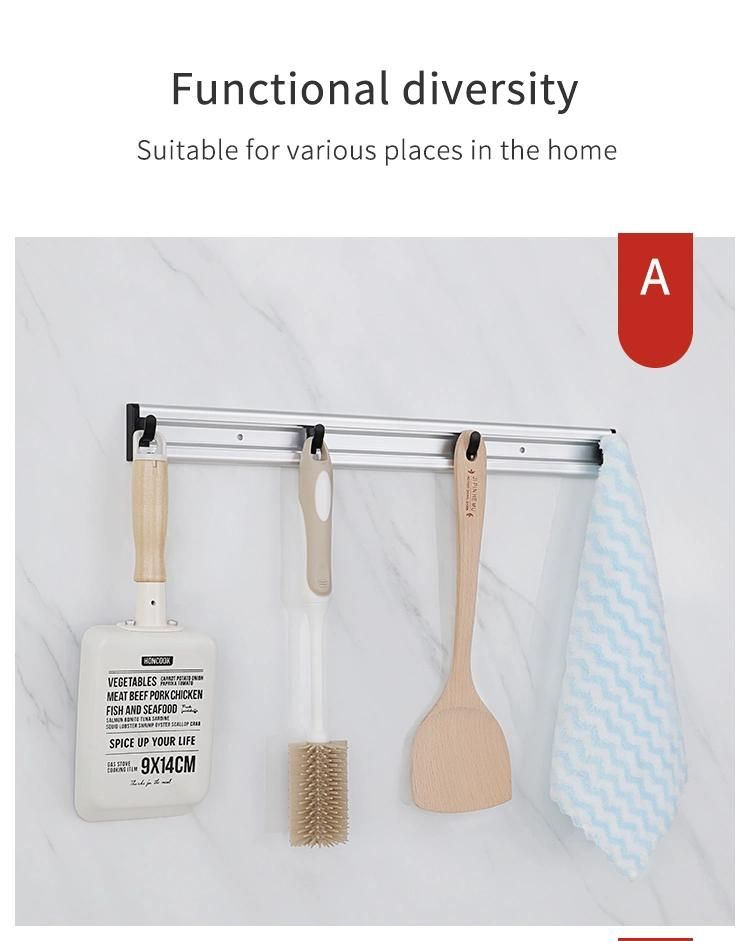 Boomjoy Multifunction Storage Mop Holder Cleaning Tool Hook Bathroom Wall Organizer Mounted Sundries Plastic Bag Rack Home Storage Rack