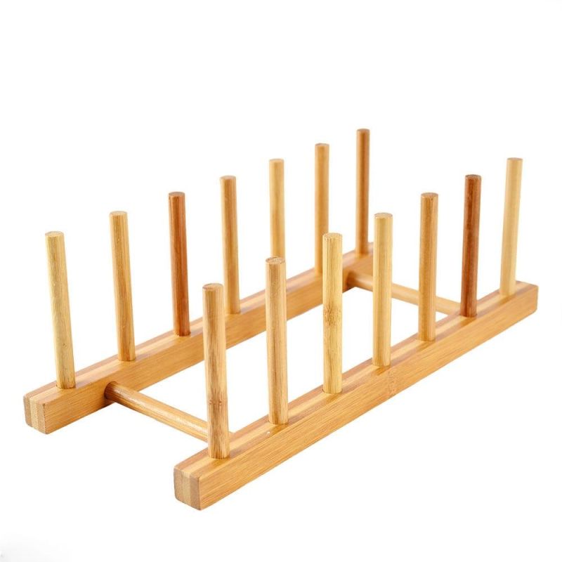 Bamboo Storage Rack Kitchen Drying Rack Bowl Holder Dish Rack Bookcase Home Gift Bh-4004