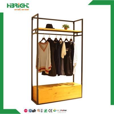 Wooden Clothes Hanging Garment Rack for Clothing Shop