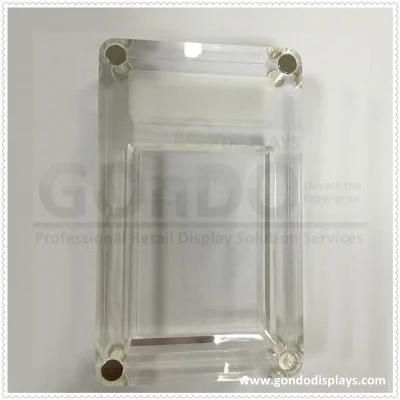Tabletop, Acrylic Double-Sided Box Sign Holder with Opaque Name Plate